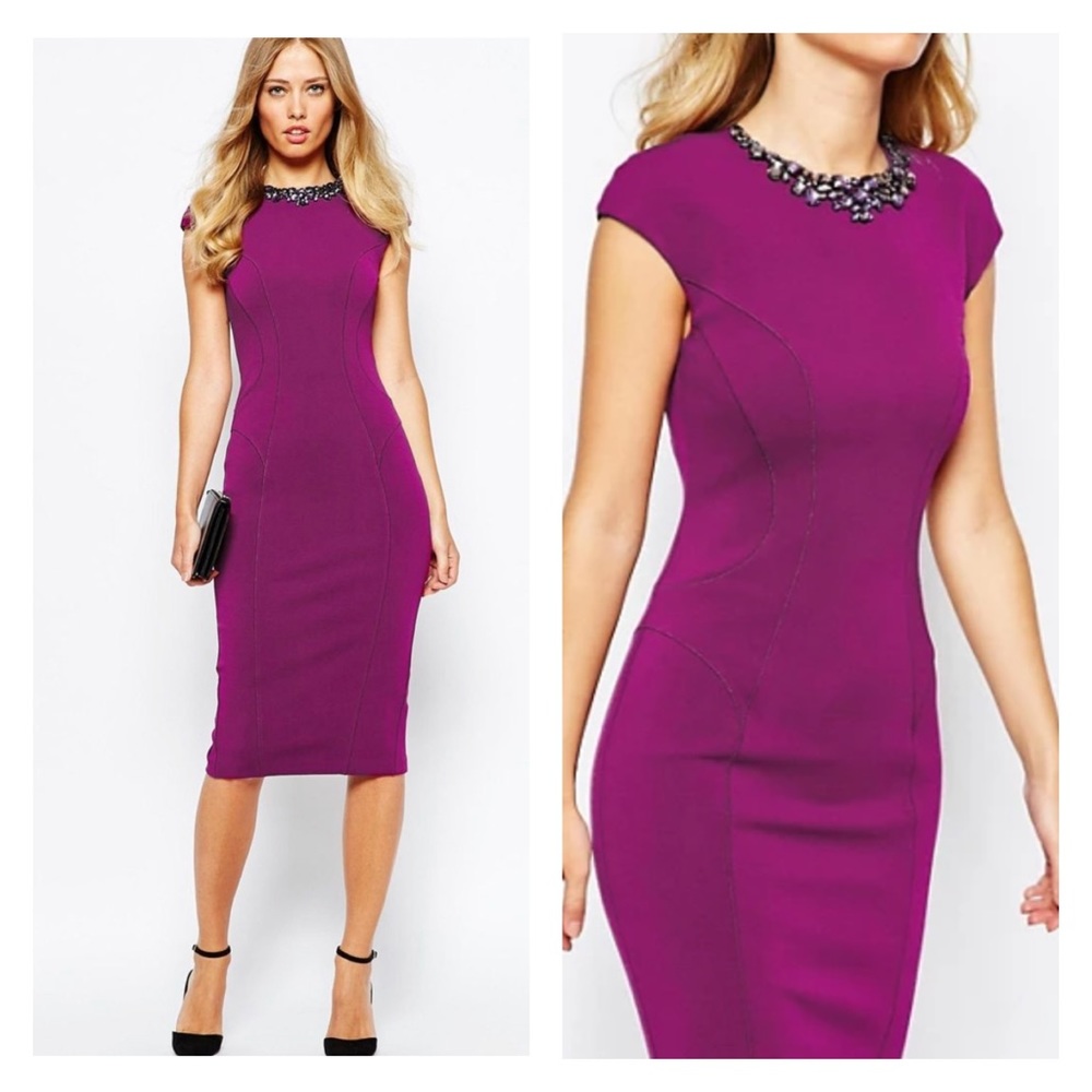✴️Ted baker dress dardee midi bodycon embellished
